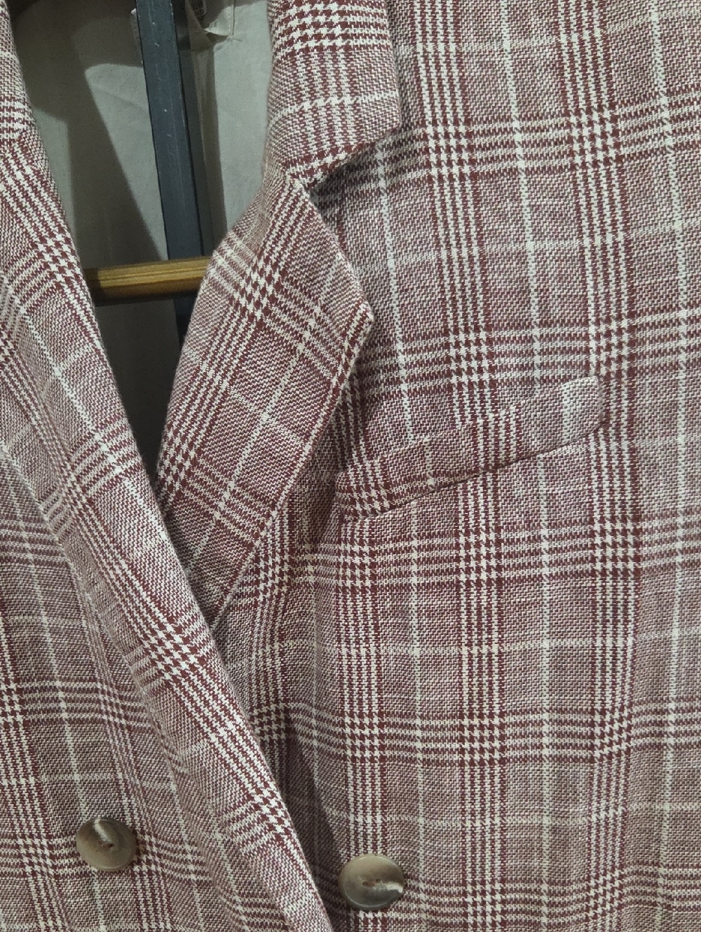 Maeve by Anthropologie Brown lightweight double breasted Plaid Blazer size 4 - Picture 4 of 12
